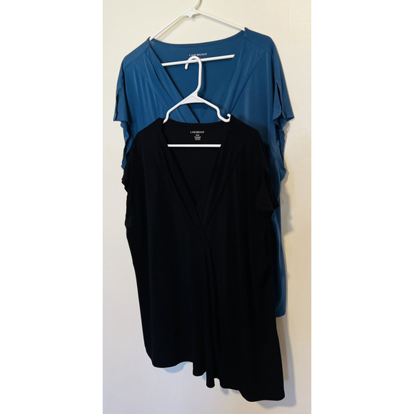 Lane Bryant Blouse Women’s 22/24 2X 3X Black Blue ~Lot of 2~ Career Casual Tops - Picture 2 of 12